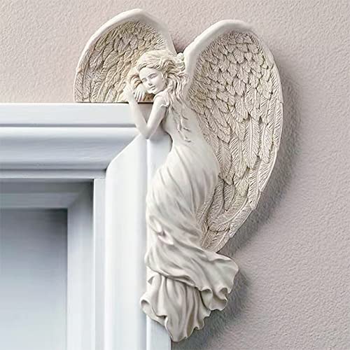 Estatua de Ángel para Marco de Puerta en Resina Vintage miniatura 1
