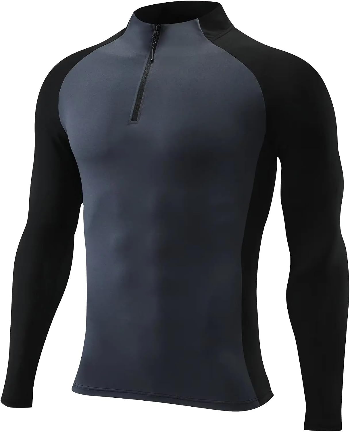 Spring Autumn Long Sleeve Men Running Quick Dry Sports Bodybuilding Training Zipper Collar Shirts