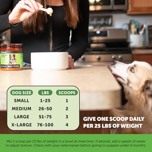 Image of Dog Probiotic Powder with Digestive Enzymes + Prebiotics - Pumpkin Food Topper Supplement for Healthy Digestion, Sensitive Stomach, Gas Relief + Immune Support - Soluble Fiber for Dogs (90 Scoops)