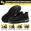 Baofular Safety Trainers Men Womens Steel Toe Trainers Lightweight Comfortable Safety Shoes Work Trainers Non Slip & Breathable Black 10 UK 44 EU 270 #4