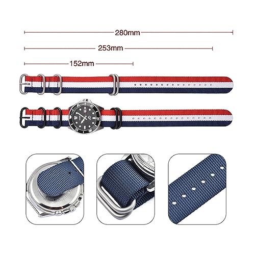 Correa de lienzo de nylon zulúes de servicio pesado para relojes de pulsera de hombre y mujer 6