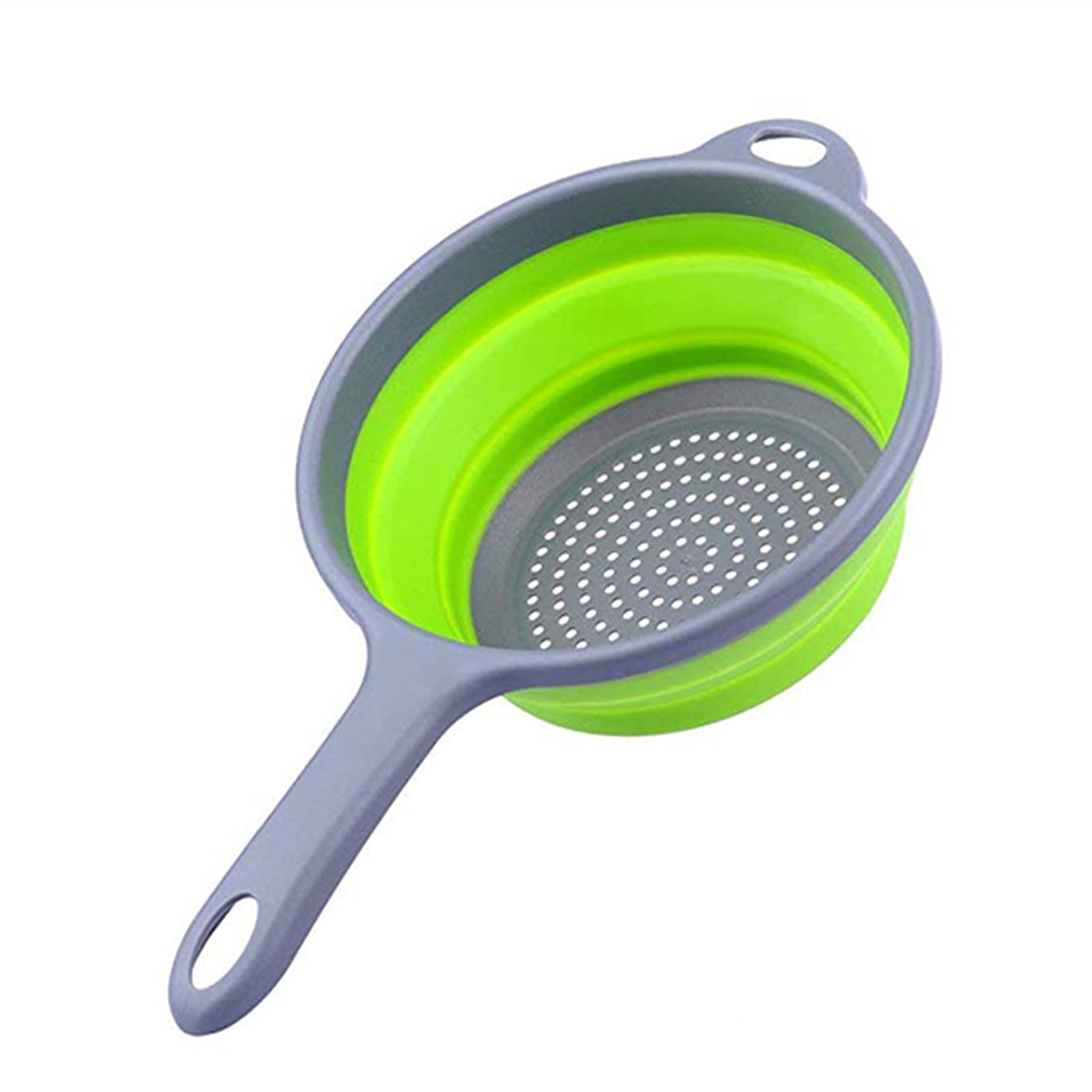 Cesta de colador Cesta de Drenaje Plegable Silicona Colador de Frutas Vegetales Lavado Cesta de Canasta con colador de Mango Escurridor Plegable Cesta de colador de Cocina