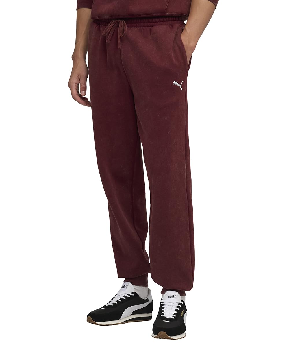 PUMA Herren Elevated Relaxed Wash Sweatpants FL Strickhose, Rubinschimmer, S EU