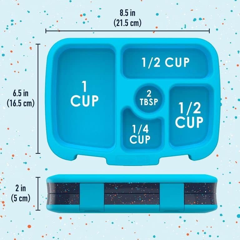 Bentgo Kids 5-Compartment Lunch Box - Confetti Design for School, Ideal for Ages 3-7, Leak-Proof, Drop-Proof, Dishwasher Safe, & Made with PFAS & BPA-Free Materials (Confetti Edition - Abyss Blue) - Image 7