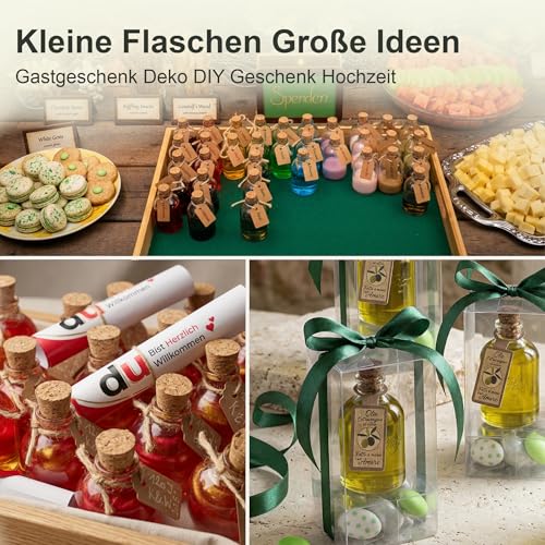 casavetro 36 Glasflaschen 50ml mit Korken – Kleine Flaschen zum Befüllen klar & leer… – Ansicht 5