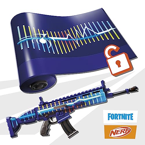 Image of Nerf Fortnite Blue Shock Blaster, 10-Dart Clip, 10 Elite Nerf Darts, Includes Bonus Code to Unlock The Beat Wrap in The Game, Motorized Dart Blaster