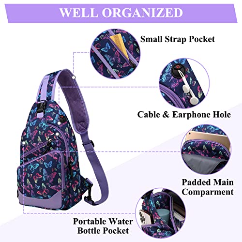 VASCHY Sling Bag for Men Women, One Strap Over the Shoulder Cross Body Backpack Chest Bag for Hiking/Travel/Outdoor