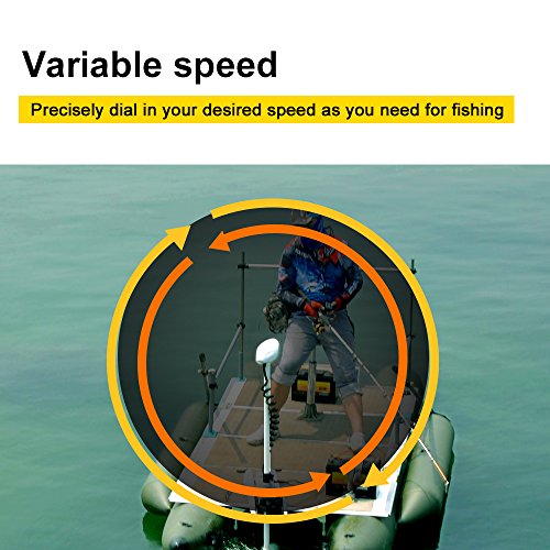 Buy AQUOS Haswing White 12V 55LBS 48inch Bow Mount Trolling Motor with Remote Control, Wired