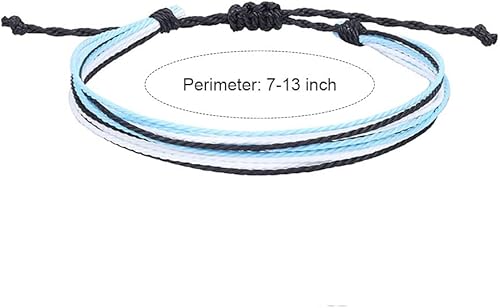 Miniatura 7 de 615 pulseras de tobillo tejidas de verano para surfistas, ajustables, hechas a mano, impermeables, trenzadas, para playa, bohemias, amistad, cuerda