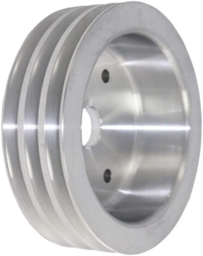 Top Street Performance Short Water Pump Triple-Groove Aluminum Crankshaft Pulley for Chevy Small Block - Satin