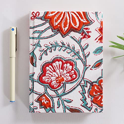 Image of Ravaiyaa - Attitude is everything Hand Block Printed Fabric Journal Handbound Notebook Gifts for Writers Recycled Paper Notebook Diary