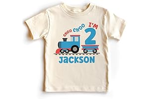 Personalized Name 2nd Birthday Toddler Shirt - Custom Kids Name Choo Choo I'm Two Train