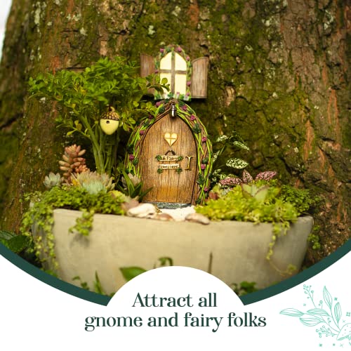 Opening Fairy Door and Window for Trees with Light – Glow in The Dark Yard Art Sculpture Decoration for Kids Room, Wall and Trees Outdoor | Miniature Fairy Garden Outdoor Decor Accessories - Image 3