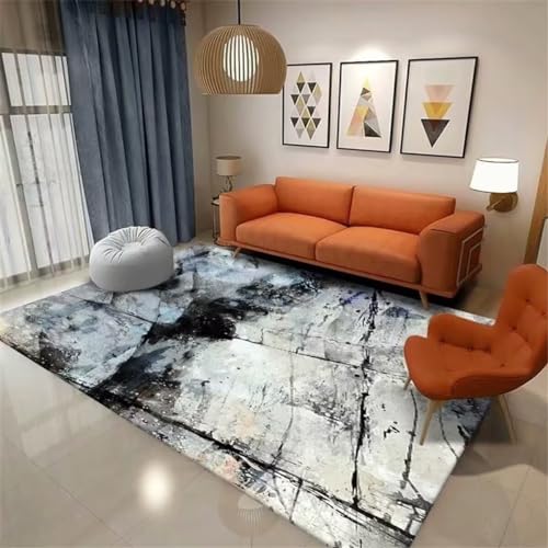 Tapis de chambre à coucher bleu luxe clair design peinture