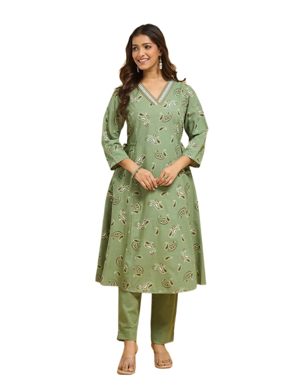 Fabnu By Fabindia Women's Cotton Printed 2Pc Kurta Set | Kurta & Pant-picture-12