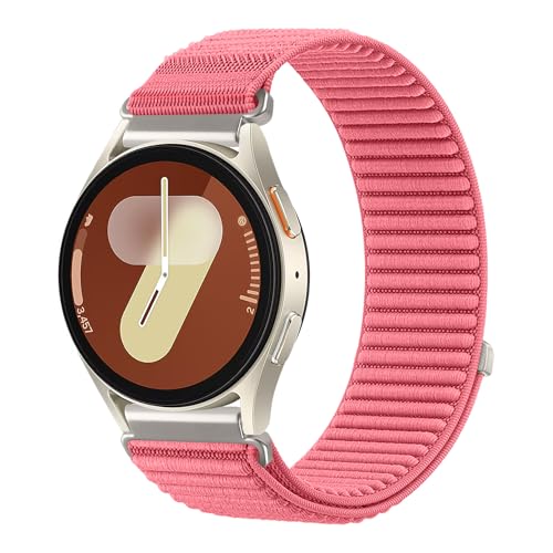 Image of 20mm Nylon Band for Samsung Galaxy Watch 7 /6 /5 /4 /FE 40mm 44mm /Classic 47mm | Galaxy Watch 4 classic Bands 47mm 43mm 46mm 42mm /5 pro 45mm /active 2,Fabric Wristband Sport Loop Correa Strap for Women Men