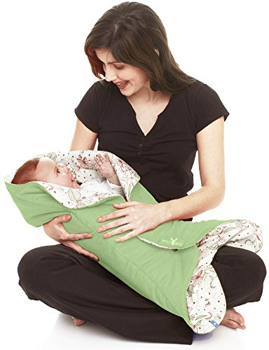 Wallaboo Copertina Avvolgente, in Pelle Scamosciata, Morbido ed Elegante, per Neonati da 0 A 9 Mesi, Verde