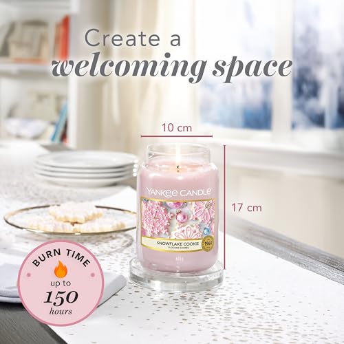 Image of YANKEE CANDLE Snowflake Cookie Large Jar Candle, Pink