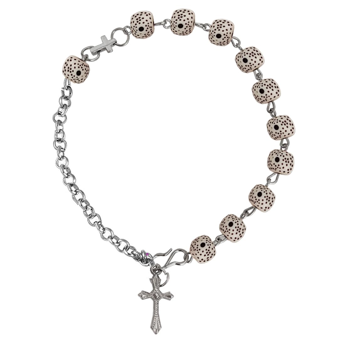 M Men Style 6mm bead Jesus Stainless Steel Rosary Bead with holy Cross Bracelet Christian Jewellery Catholic Rosary Pearl Beads Jesus Cross Pendant Bracelet Jewelry SBr202197 (B0CHVQ1VWQ) Amazon Price History, Amazon Price Tracker