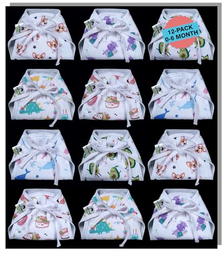 Image of Kids Need Premium langots for new born 0-6 months (12 Pack) Super Soft Double Layered nappy Breathable cotton cloth nappies for new born baby essentials | NP2