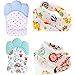 Kit 2 pièces Gant de Dentition pour Bébé Mitaine de Dentition Silicone de Bébé Nouveau-né Sans BPA + 2 Bavoirs Bébé Excellent Cadeau