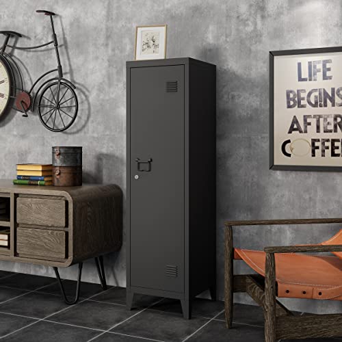 MIOCASA Metal Cabinet Home Office Storage Cabinets with Doors and Shelves Lockable File Cabinet Organizer Coat Lockers for Kids