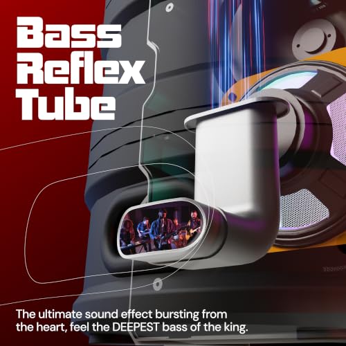 Image of E GATE Thor 306 42W Party Speaker | Dual Driver Deep Bass | Splash Proof | RGB Lights | TWS | BT 5.2 | USB AUX TF FM | Type-C Charging | Portable Bluetooth Speaker for Home Outdoor Party