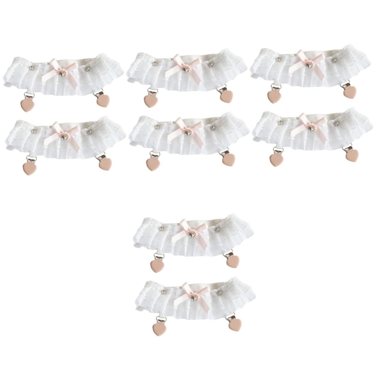 Lolita Herzen 4 Paare Weißes Brautstrumpfband Für Den Hochzeitstag Strumpfhalter Für Oberschenkelstrümpfe Beinstrumpfbänder Für Spitzenstrumpfband Strapsen Stoff
