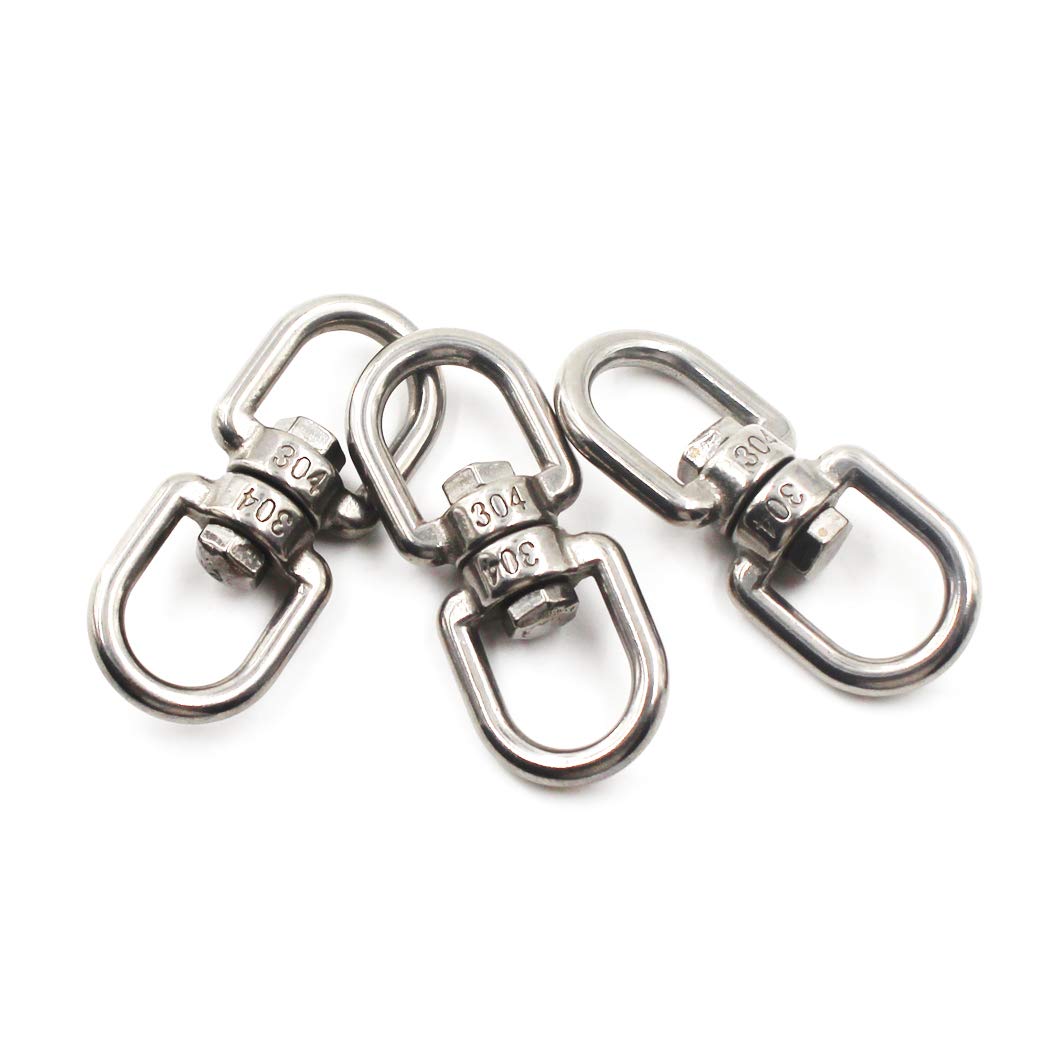 Lot De 2 Anneaux Pivotants M8 En Acier Inoxydable 304 - Capacité 300kg, Rotation 360°