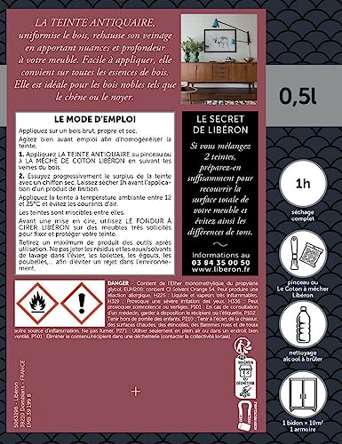 Teinte antiquaire Libéron noyer pour masquer les rayures des meubles anciens