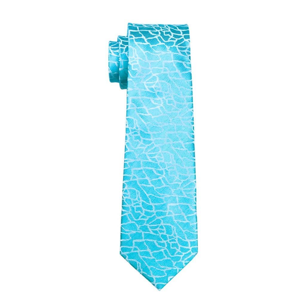 Corbata de Hombre Azul Novedad Jacquard Tejido Seda Marca Corbata pañuelo Gemelos Conjunto para Boda Fiesta de Negocios