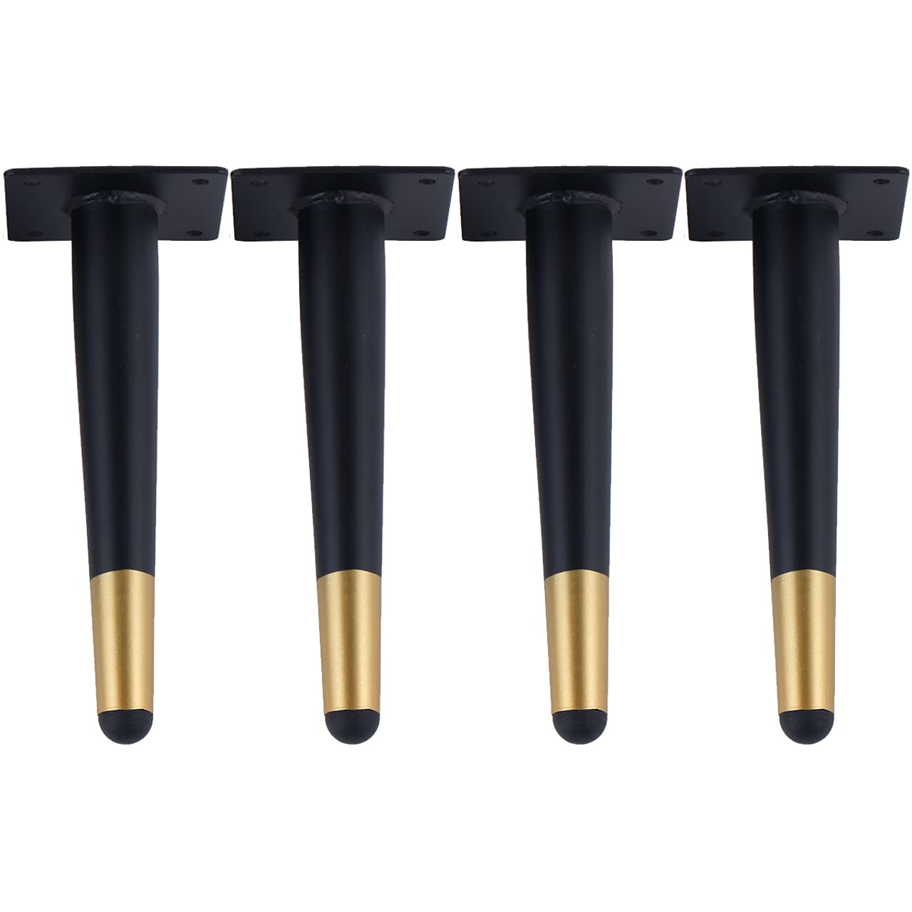 La Vane - Gambe per mobili in metallo, 30,5 cm, set di 4 pezzi moderni in ferro diritto affusolato per mobili di ricambio nero oro per casa progetti fai da te divano armadio tavolo sedia
