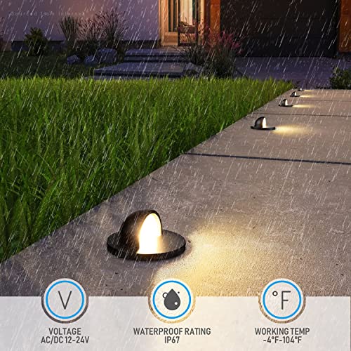 Leonlite 6W Led Well Lights, In Ground Lights Outdoor, Inground Landscape Lighting, Low Voltage Landscape Light, 12-24V Ac/Dc, Ip67 Waterproof Aluminum Paver Light, Cri 90, 3000K Warm White, Pack Of 6 #TOP3
