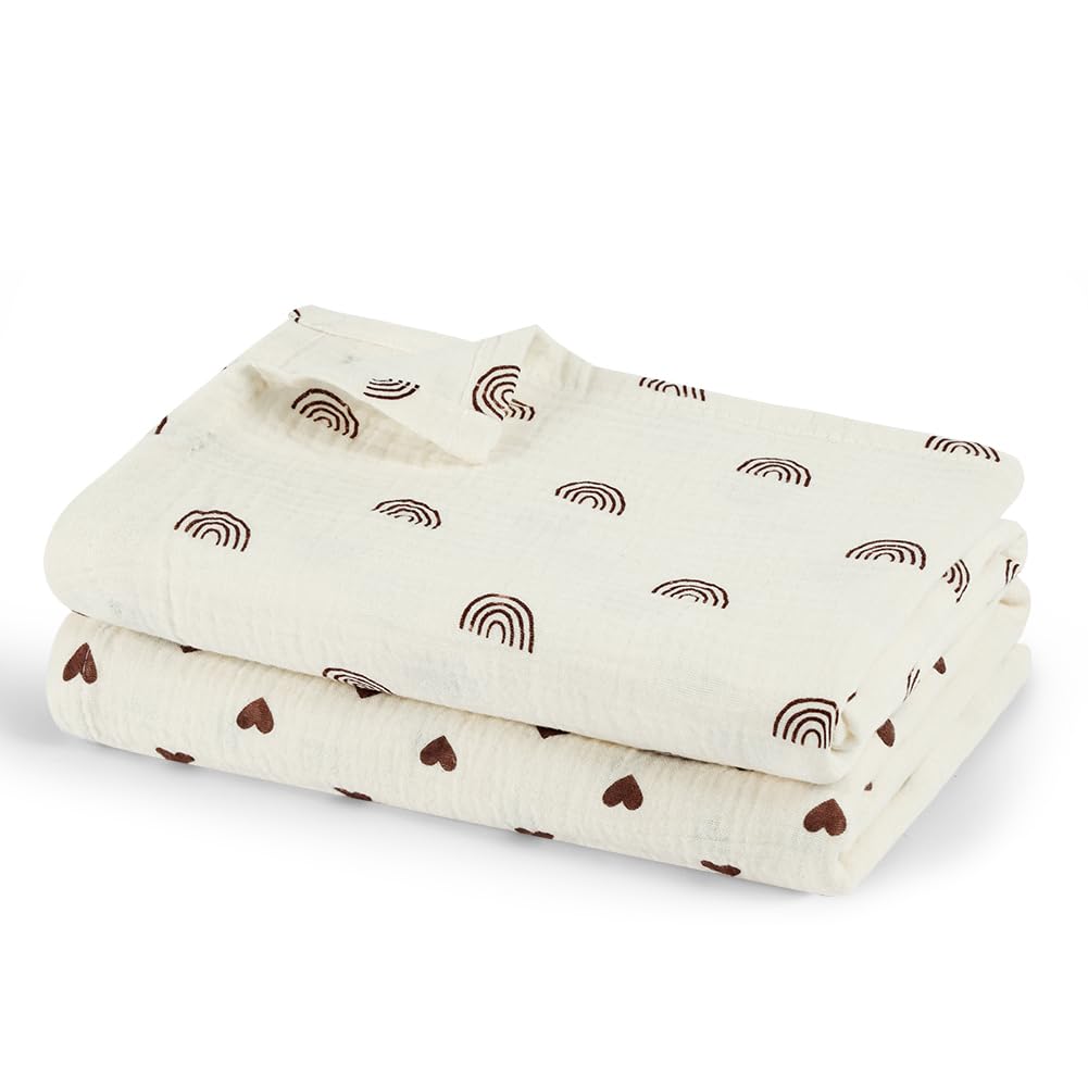 HOTUT 2 Piezas Muselina Manta Bebé 100x100cm, Grande Mantas Swaddle | Grande Mantas Swaddle de Muselina de Algodón, Mantas Envolventes de Muselina para Bebé, para Recién Nacidas, Unisexo