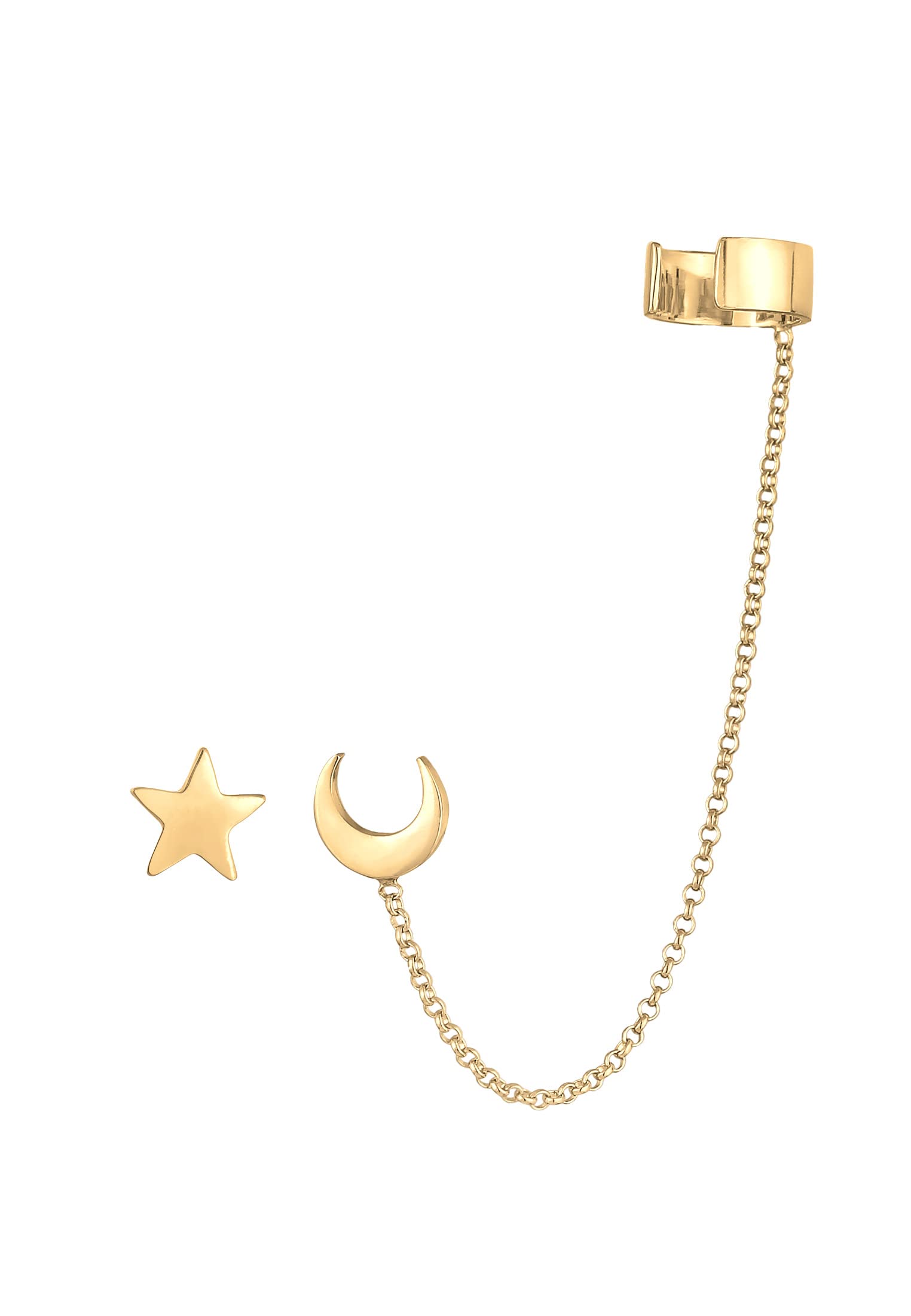 Elli Ohrringe Damen Earcuff Ohrstecker Astro Sterne Halbmond 925 Silber
