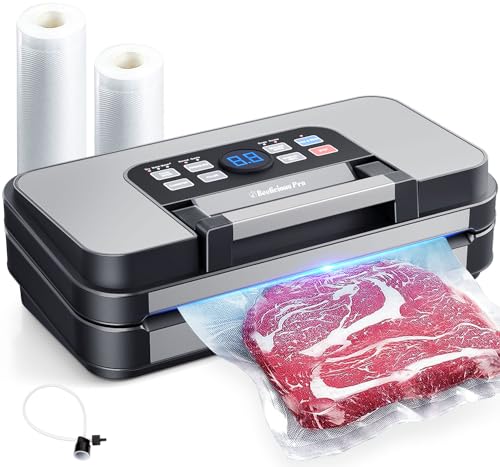 Image of 95Kpa Precision Pro Vacuum Sealer, with Double Heat Seal & Dual-Pump for Dry /Moist Food, 2X Strength, Food Vacuum Sealer Machine with Easy-Lock Handle, Built-in Cutter & Bag Storage, Dark Gray