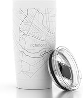 Vista 39 de Well Told Vaso de café aislado con mapa de Washington DC grabado, taza de acero inoxidable grabada (20 onzas, blanco) con aislamiento de mapa