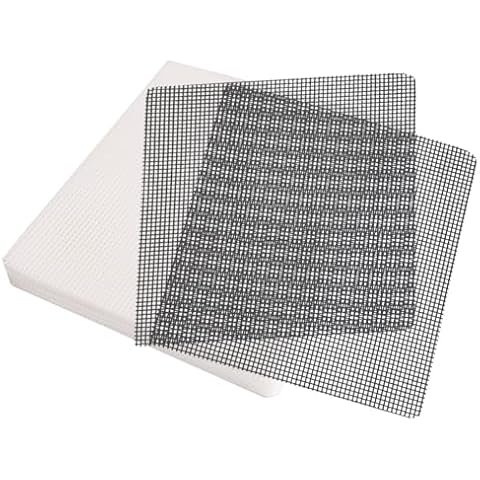 GREGICH 50 Packs 4 Inch Flower Pot Hole Mesh Pad, Plastic Mesh Screen Bonsai Pot Bottom Drainage Hole Grid Mat Mesh, Plant Succulent Pot Planter Drainage Mesh Drainage Hole Screens Prevent Soil Loss Cover