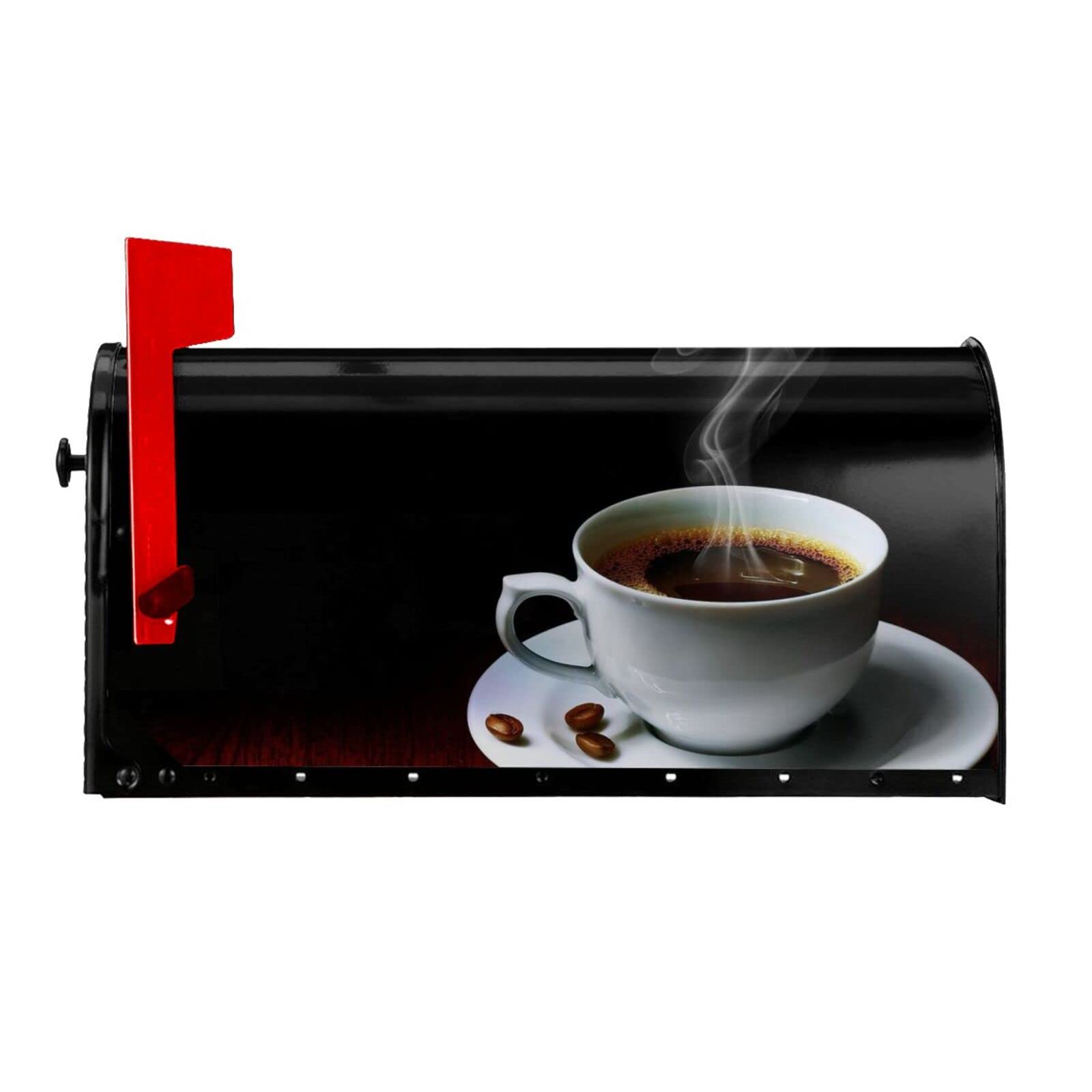 Housse magnétique boîte aux lettres décorative motif grains de café chaud