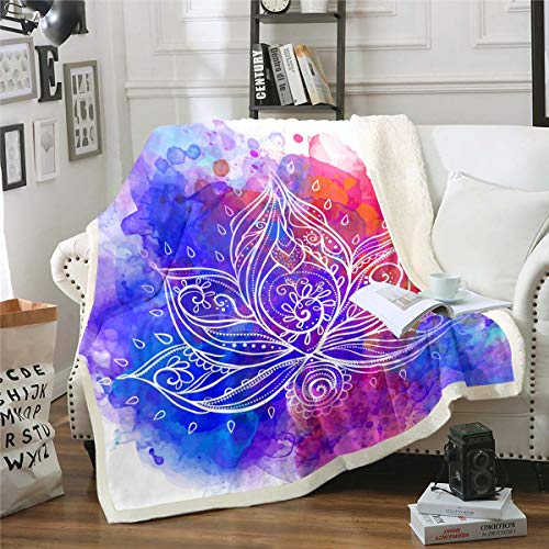 Couverture Polaire Mandala Fleur de Lotus un Cadeau d'Anniversaire Unique