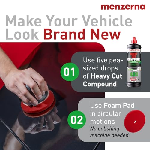 Image of menzerna Heavy Cut Compound 400 Green LINE Car Polish I Heavy Cut, Medium Cut & Finish I Buffing & Polishing Compound for Scratch Repair I for ScratchesI High Abrasion, Silicone Free I 32oz