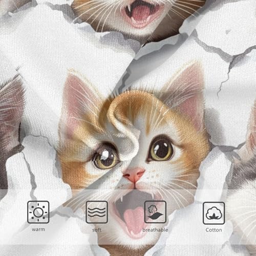 Cotton Girls Underwear Toddler Cute Kitten Faces White Little Girl Panties Personalized Kids Undies Briefs 2t3