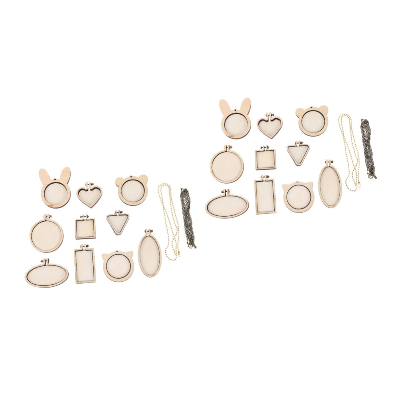 SEWACC 24piezas Aros De Bordado De Madera Para Manualidades Fijación Sencilla Incluye Formas Redondas Ovaladas Triangulares Para Proyectos De Costura y Bordado