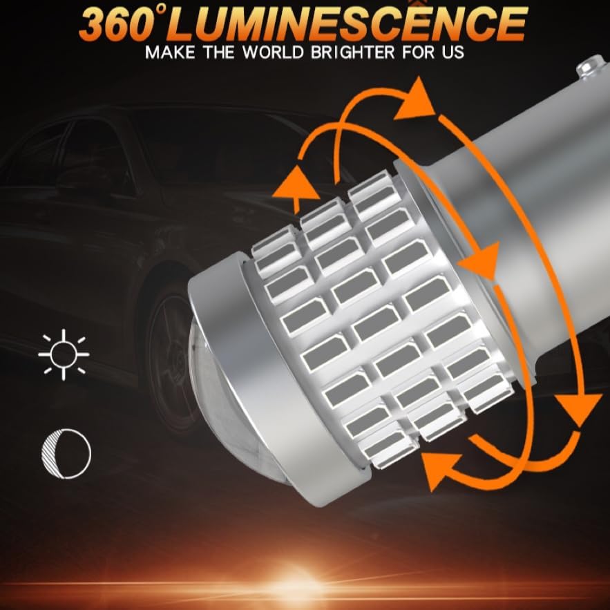 Miniatura 7 de ZBGUN Luz LED 1157 para automóvil  3014 54smd 3030 luz de señal de giro inversa de alto brillo  con proyector  Reemplazo para luces de freno