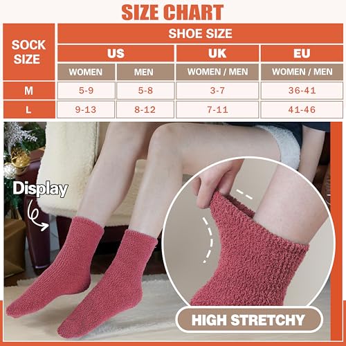 Image of Fuzzy Socks Fluffy Thick Warm Winter Soft Cozy Plush Sleep Home Fleece Cabin Soft House Socks for Women Men