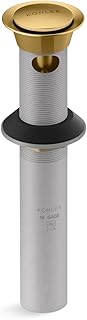 K-25322-2MB Bathroom sink clicker drain with overflow, Vibrant Brushed Moderne Brass