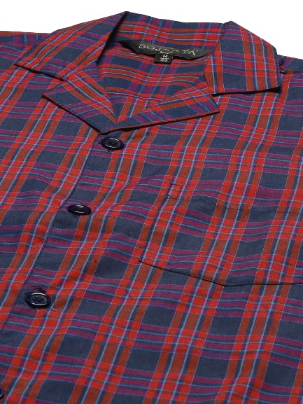 Image of SOJANYA (Since 1958 Men's Cotton Checked Nightsuit Set