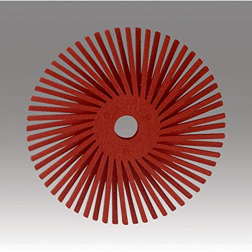 Image of Scotch-Brite Radial Bristle Disc, 3 in x 3 /8 in 220, Red, Pack of 40