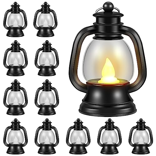 12 farolillos pequeños, mini farolillos decorativos para Halloween, para micropaisajes, adornos de Navidad, Ramadán, farolillos decorativos para niños, San Martín, para fiesta de cumpleaños y