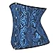 Underbust Corset Top Bustier Women Lace up Boned Gothic Waist Trainer Fashion Plus Size Blue S